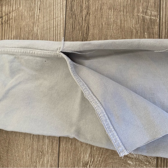 ZARA Split Hem Straight Leg Full Length Mid Rise Pants in Beige/Grey - Picture 5 of 7